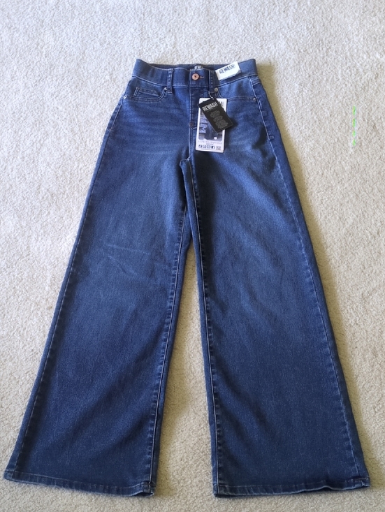 Rewash Denim - Rewash Wide Leg Jeans in Dark Blue Denim (Refer To Measurements In Pictures)